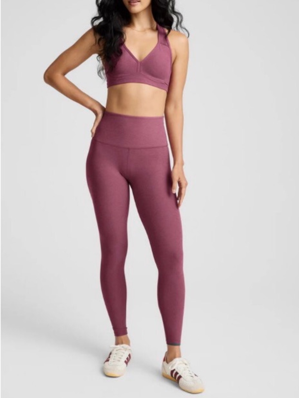 Beyond Yoga Spacedye High-Waist Leggings in Smooth Mauve Heather